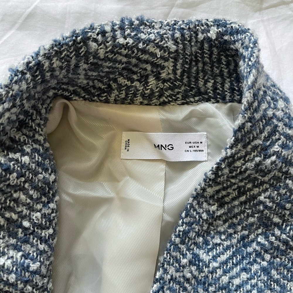 Mango Blue Herringbone Coat - Picture 4 of 7